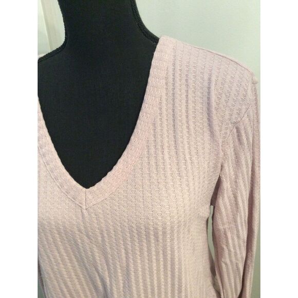NWOT Chasor Lavender Long Sleeve V Neck Large L Womens Waffle - Picture 4 of 5